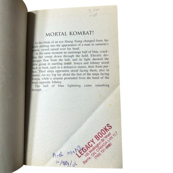 Mortal Kombat - 1995 Paperback Novel - Picture 4 of 9